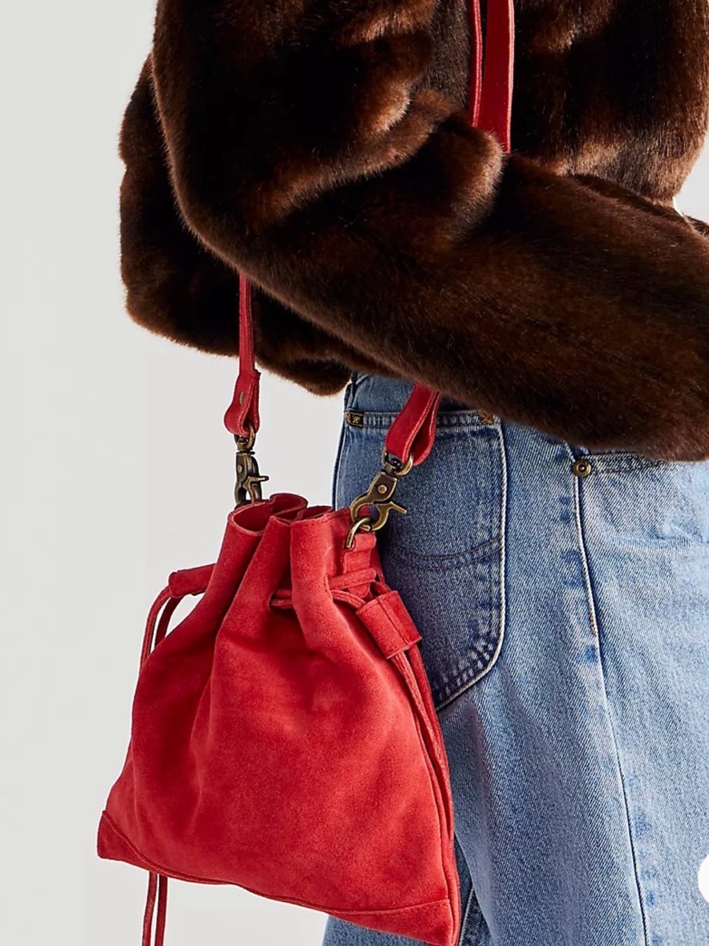 Free People Suede Bag in Red Hot. Sold Out on site